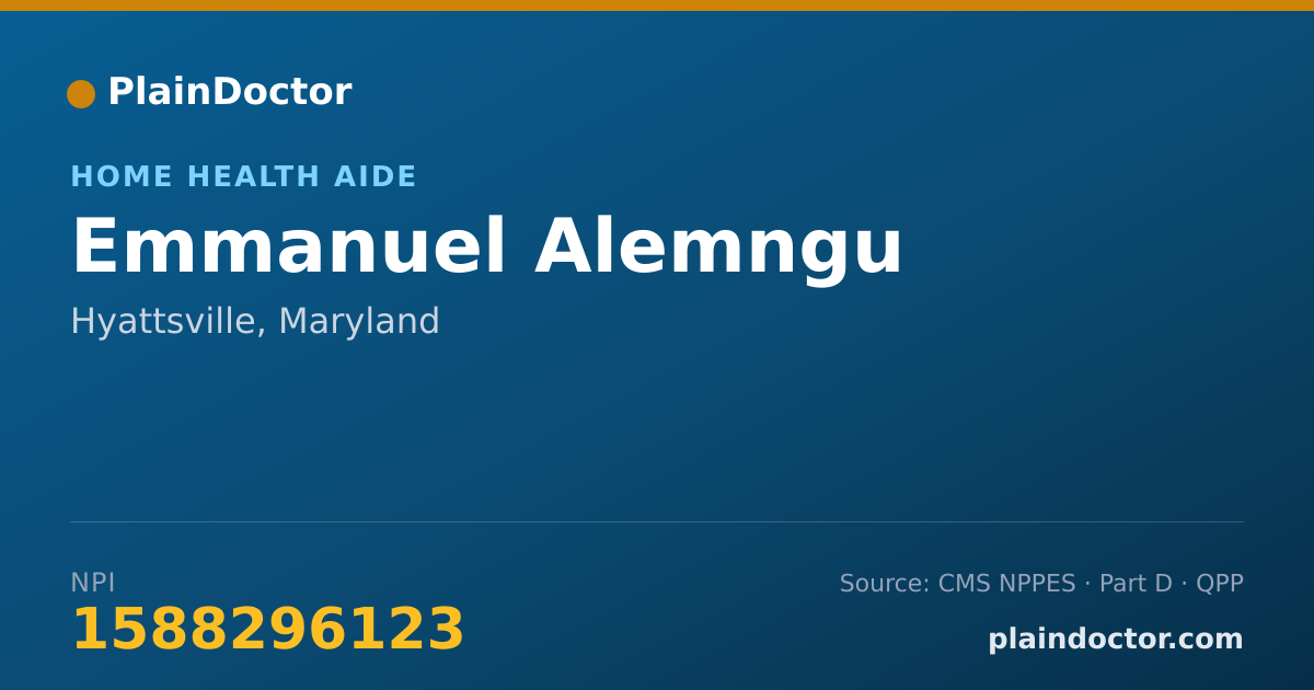 Shareable card for Emmanuel Alemngu - Home Health Aide, Hyattsville, MD