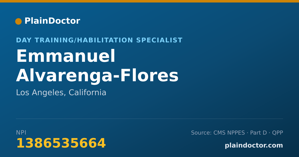 Shareable card for Emmanuel Alvarenga-Flores - Day Training/Habilitation Specialist, Los Angeles, CA