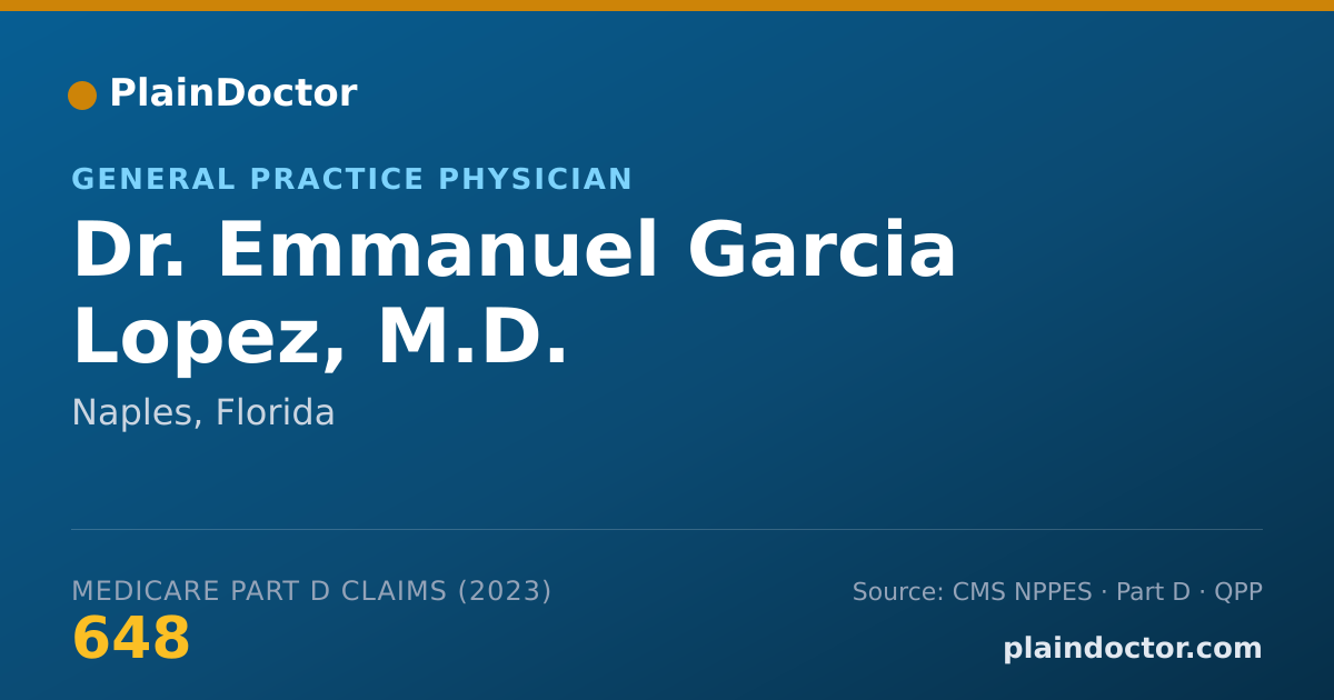Shareable card for Emmanuel Garcia Lopez, M.D. - General Practice Physician, Naples, FL