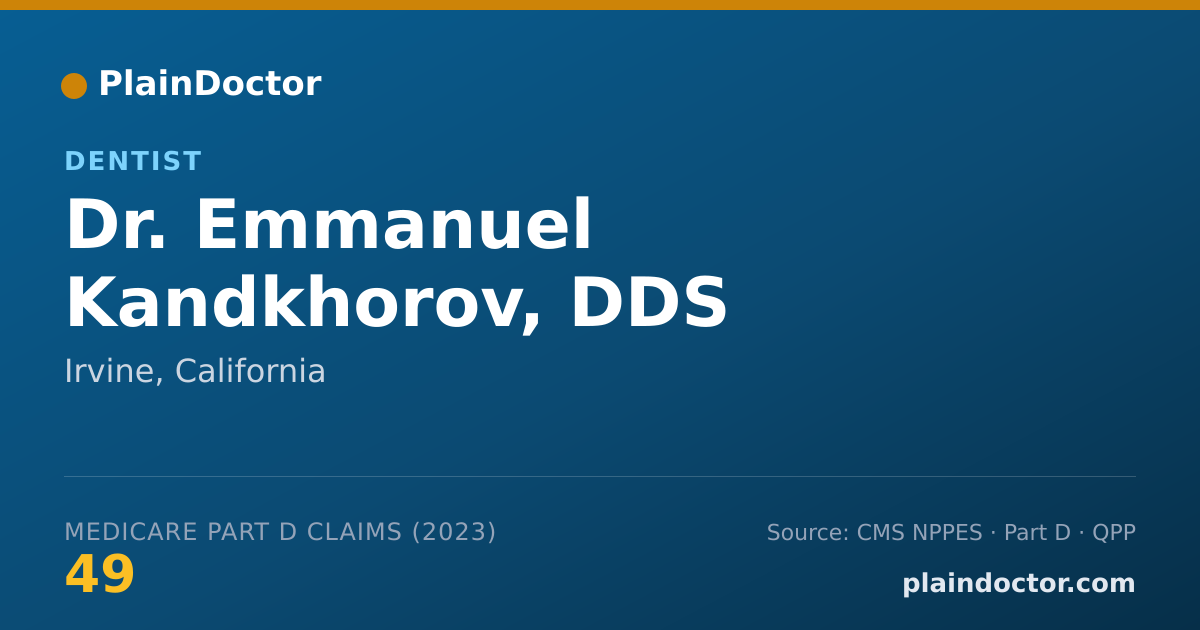 Shareable card for Emmanuel Kandkhorov, DDS - Dentist, Irvine, CA