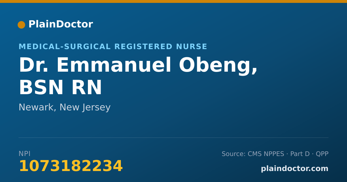 Shareable card for Emmanuel Obeng, BSN RN - Medical-Surgical Registered Nurse, Newark, NJ