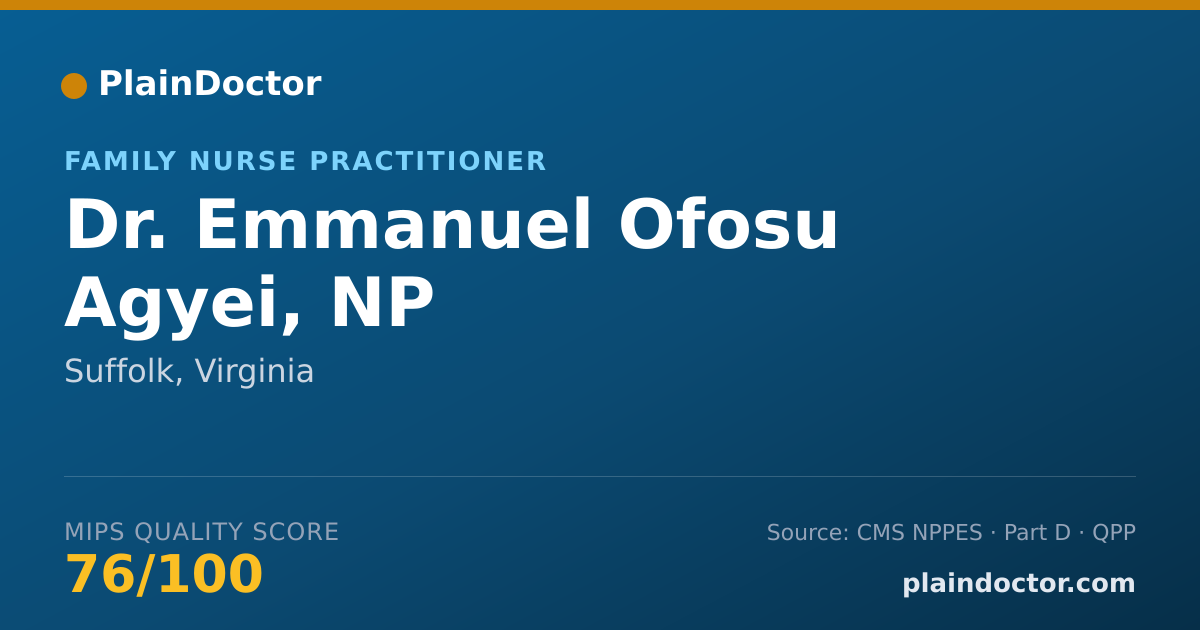 Shareable card for Emmanuel Ofosu Agyei, NP - Family Nurse Practitioner, Suffolk, VA