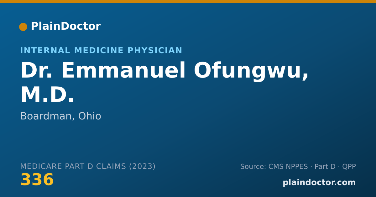Shareable card for Emmanuel Ofungwu, M.D. - Internal Medicine Physician, Boardman, OH