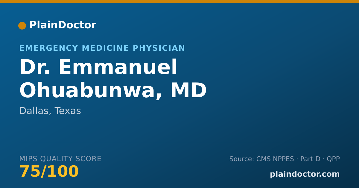 Shareable card for Emmanuel Ohuabunwa, MD - Emergency Medicine Physician, Dallas, TX