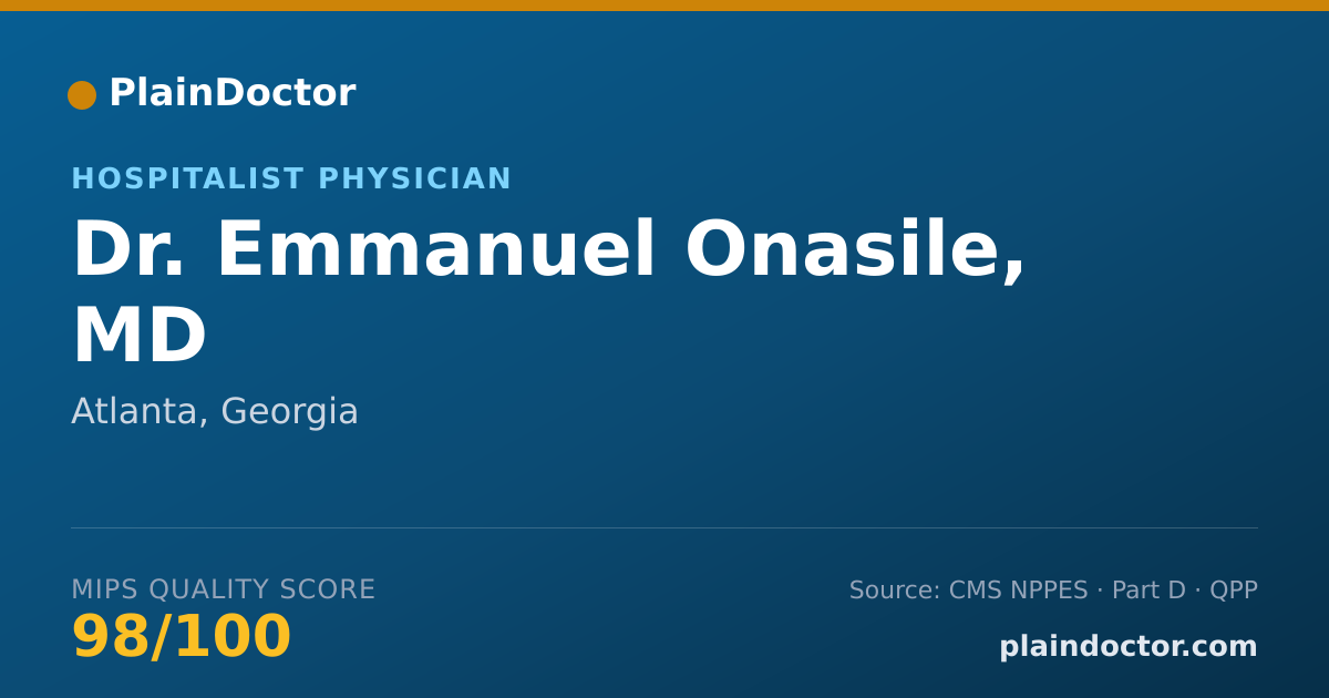 Shareable card for Emmanuel Onasile, MD - Hospitalist Physician, Atlanta, GA