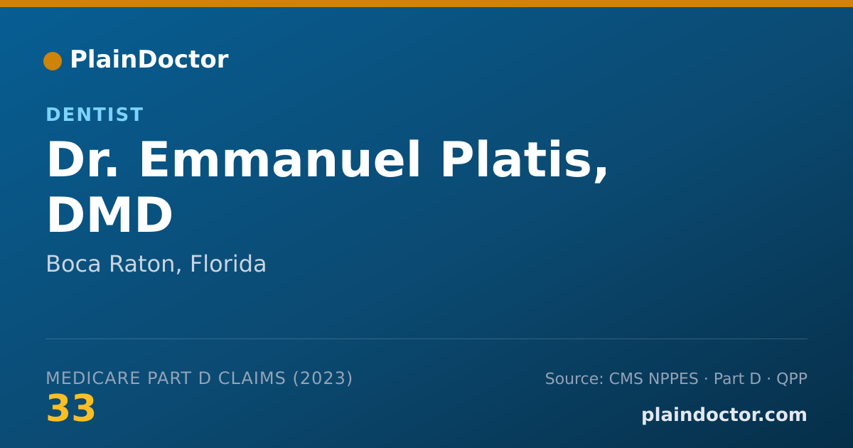 Shareable card for Emmanuel Platis, DMD - Dentist, Boca Raton, FL