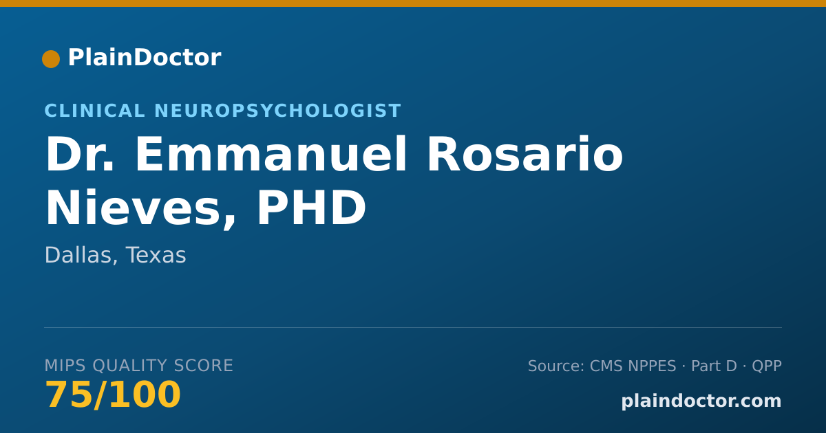 Shareable card for Emmanuel Rosario Nieves, PHD - Clinical Neuropsychologist, Dallas, TX