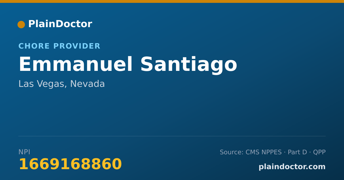 Shareable card for Emmanuel Santiago - Chore Provider, Las Vegas, NV