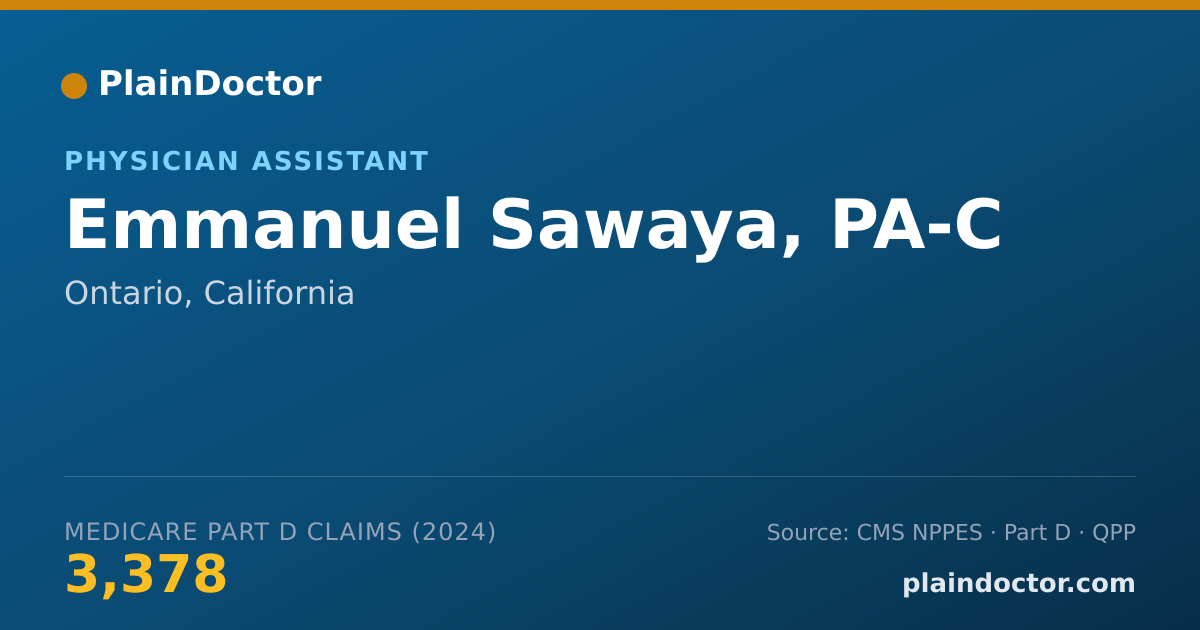Shareable card for Emmanuel Sawaya, PA-C - Physician Assistant, Ontario, CA