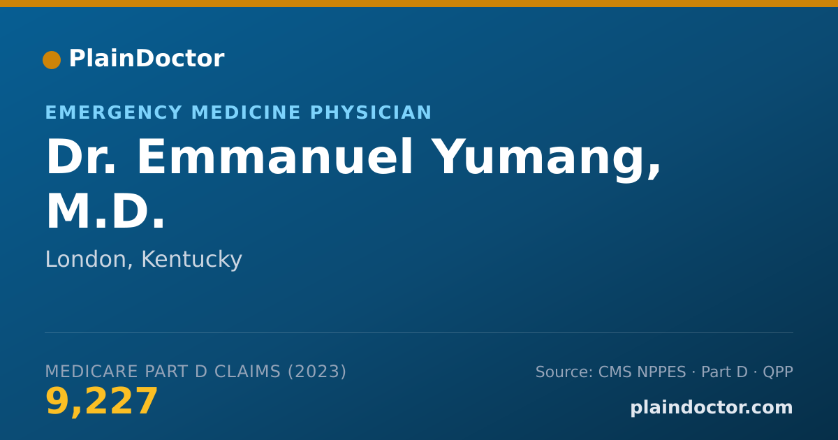 Shareable card for Emmanuel Yumang, M.D. - Emergency Medicine Physician, London, KY