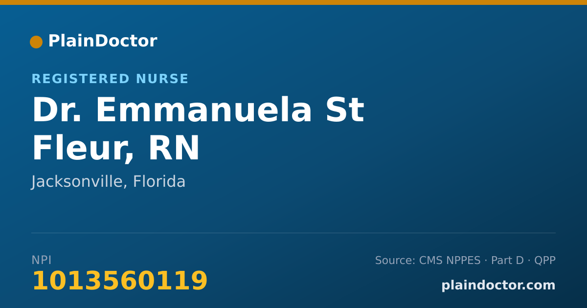 Shareable card for Emmanuela St Fleur, RN - Registered Nurse, Jacksonville, FL