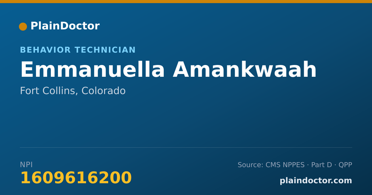 Shareable card for Emmanuella Amankwaah - Behavior Technician, Fort Collins, CO