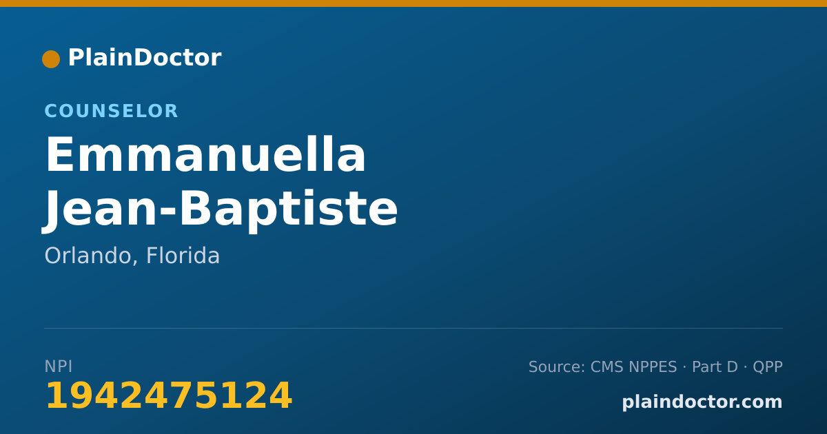 Shareable card for Emmanuella Jean-Baptiste - Counselor, Orlando, FL