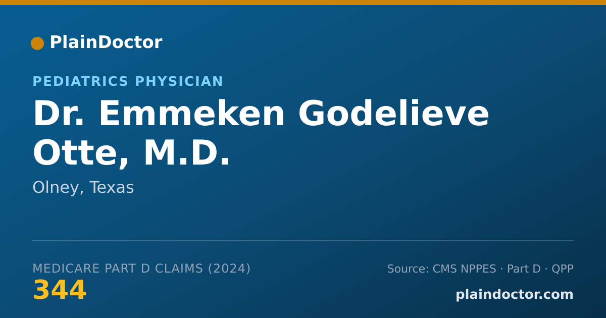 Shareable card for Emmeken Godelieve Otte, M.D. - Pediatrics Physician, Olney, TX