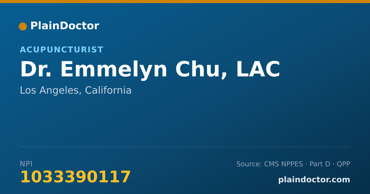 Shareable card for Emmelyn Chu, LAC - Acupuncturist, Los Angeles, CA
