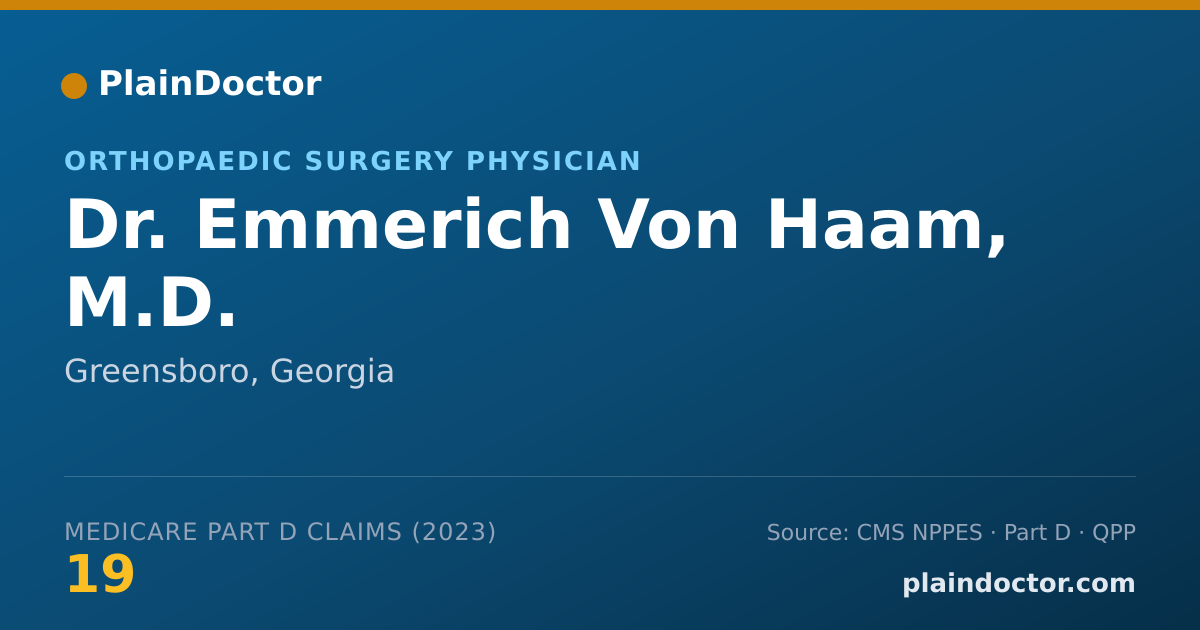 Shareable card for Emmerich Von Haam, M.D. - Orthopaedic Surgery Physician, Greensboro, GA