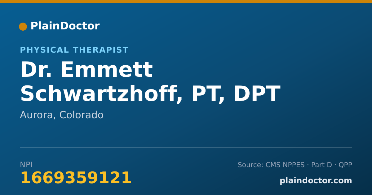 Shareable card for Emmett Schwartzhoff, PT, DPT - Physical Therapist, Aurora, CO