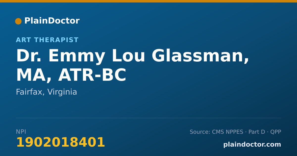 Shareable card for Emmy Lou Glassman, MA, ATR-BC - Art Therapist, Fairfax, VA