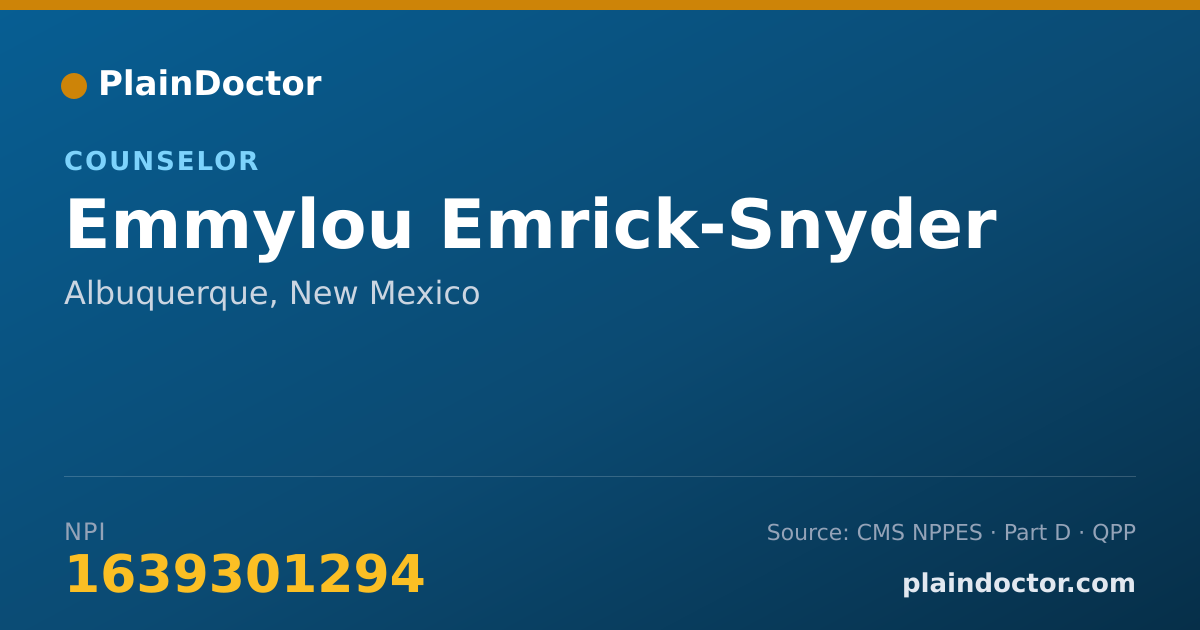 Shareable card for Emmylou Emrick-Snyder - Counselor, Albuquerque, NM