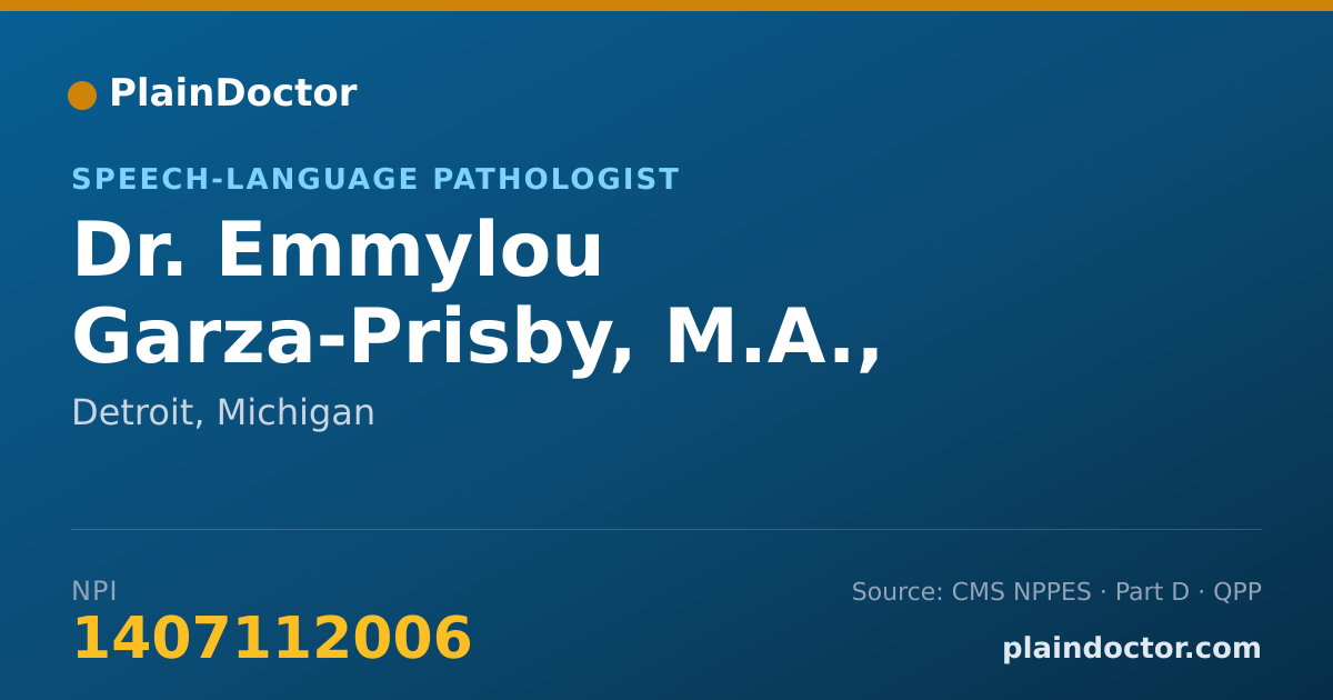Shareable card for Emmylou Garza-Prisby, M.A., CCC-SLP - Speech-Language Pathologist, Detroit, MI