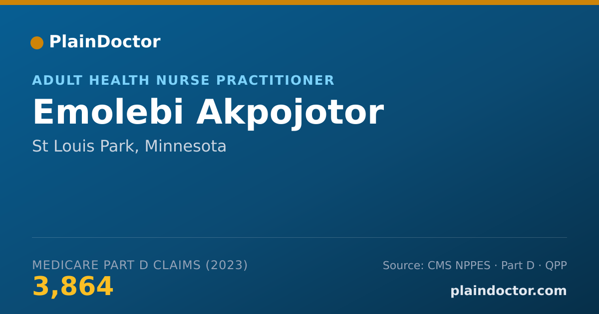 Shareable card for Emolebi Akpojotor - Adult Health Nurse Practitioner, St Louis Park, MN