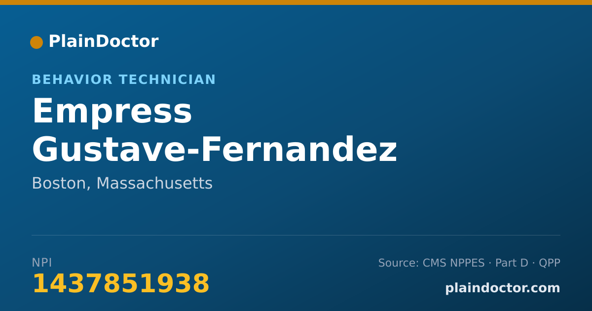 Shareable card for Empress Gustave-Fernandez - Behavior Technician, Boston, MA
