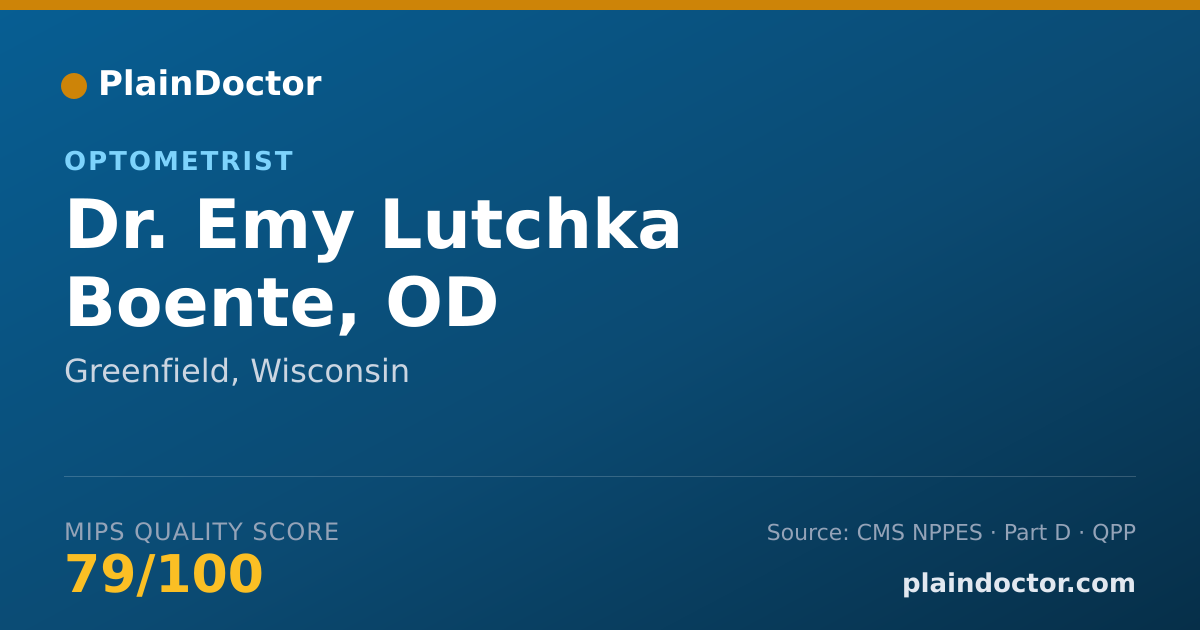 Shareable card for Emy Lutchka Boente, OD - Optometrist, Greenfield, WI