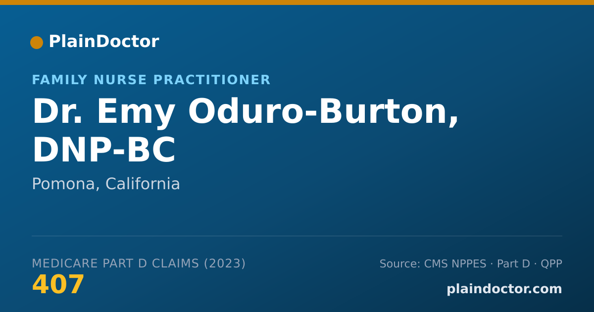 Shareable card for Emy Oduro-Burton, DNP-BC - Family Nurse Practitioner, Pomona, CA