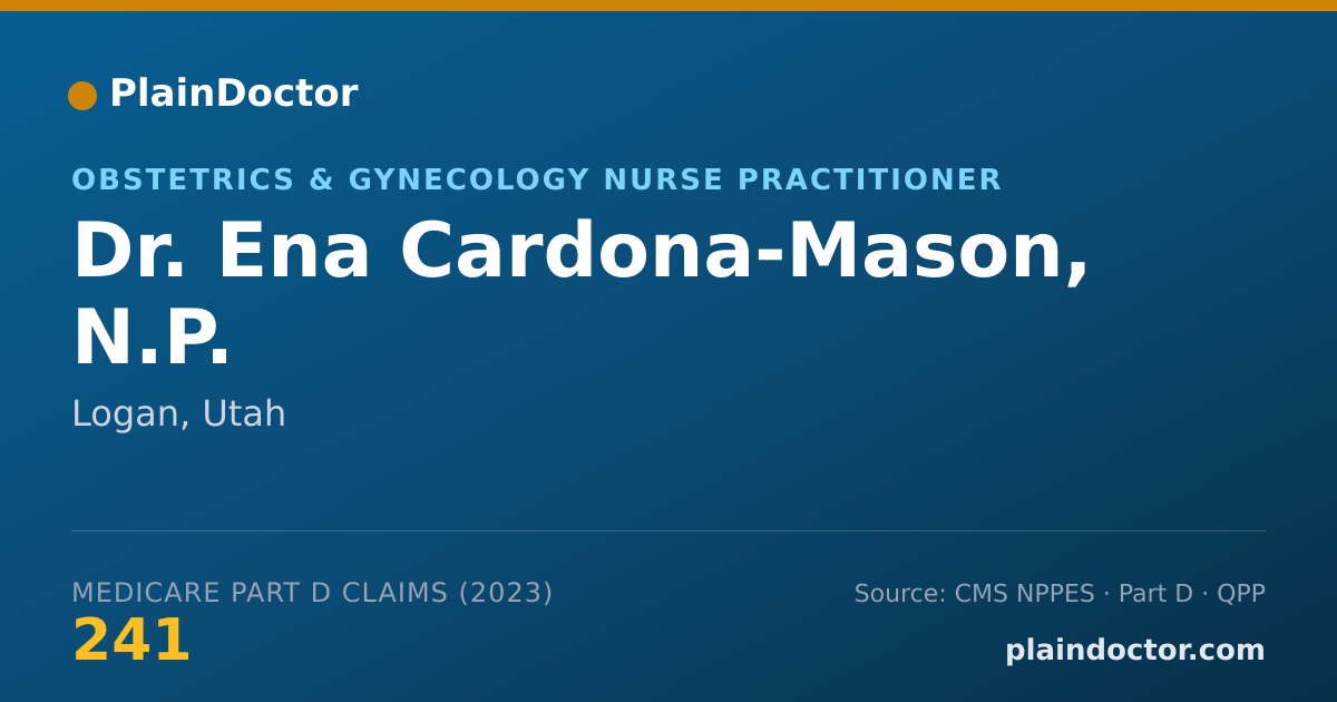 Shareable card for Ena Cardona-Mason, N.P. - Obstetrics & Gynecology Nurse Practitioner, Logan, UT