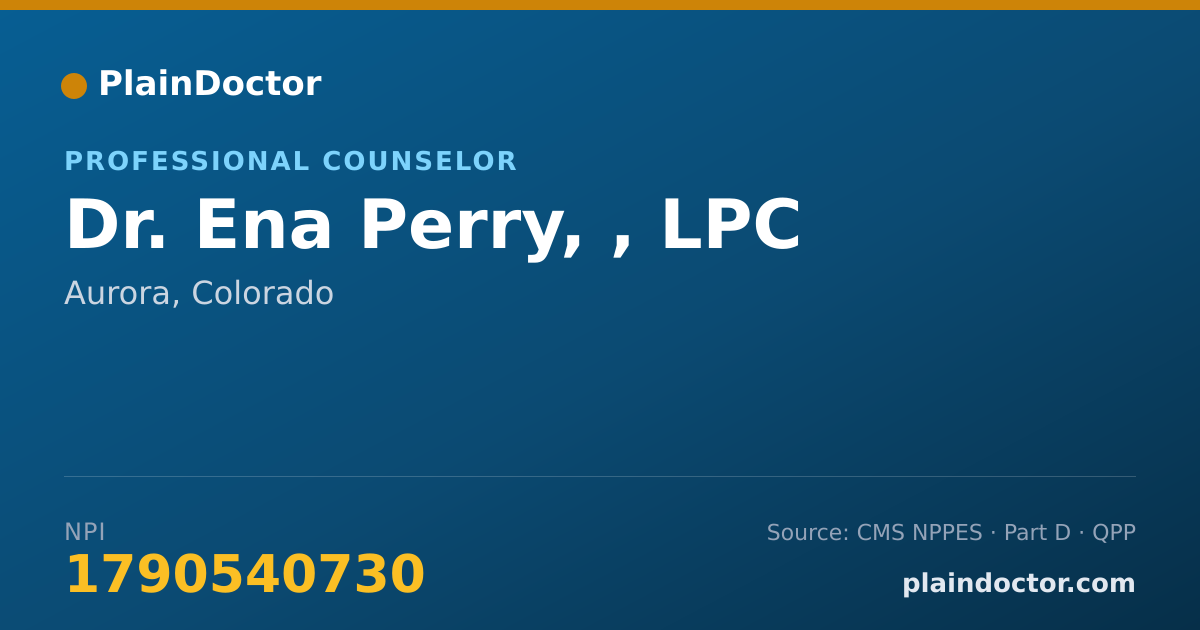 Shareable card for Ena Perry, , LPC - Professional Counselor, Aurora, CO