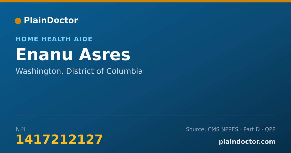 Shareable card for Enanu Asres - Home Health Aide, Washington, DC