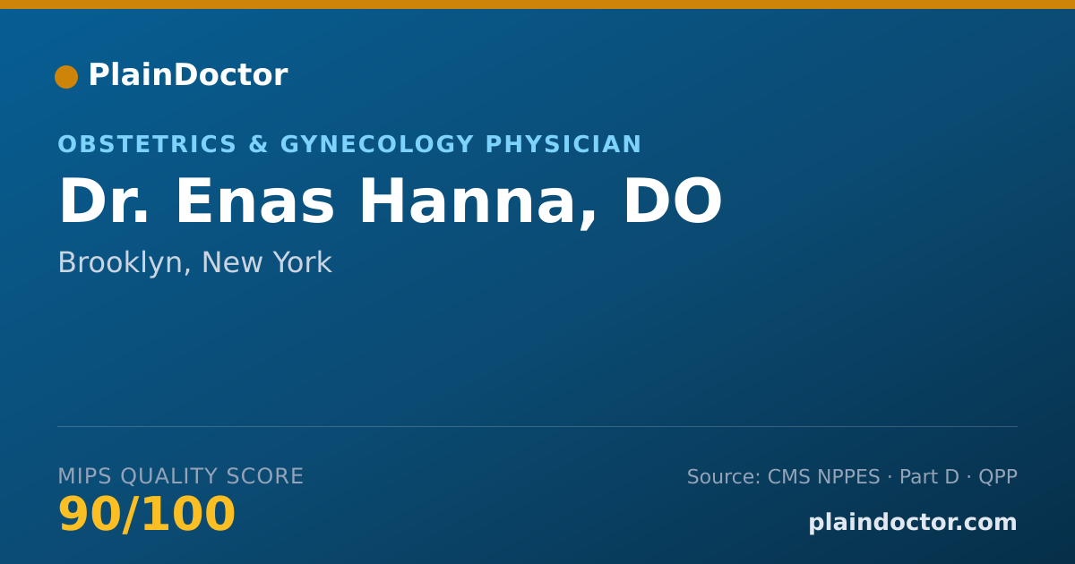 Shareable card for Enas Hanna, DO - Obstetrics & Gynecology Physician, Brooklyn, NY