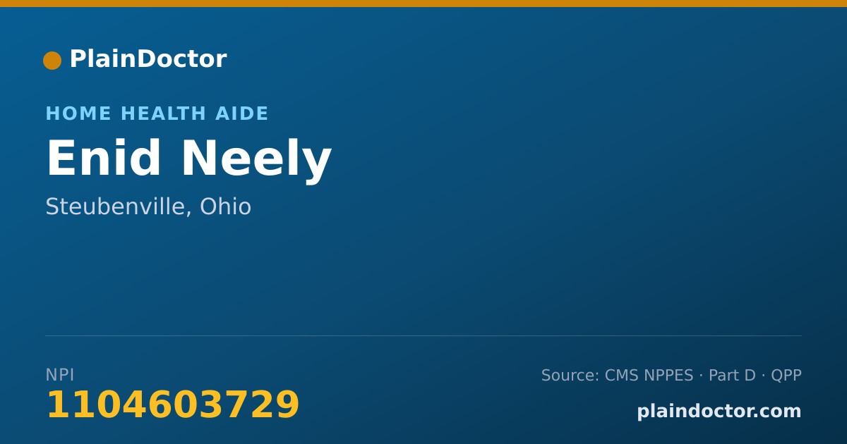 Shareable card for Enid Neely - Home Health Aide, Steubenville, OH