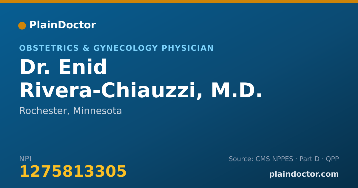 Shareable card for Enid Rivera-Chiauzzi, M.D. - Obstetrics & Gynecology Physician, Rochester, MN