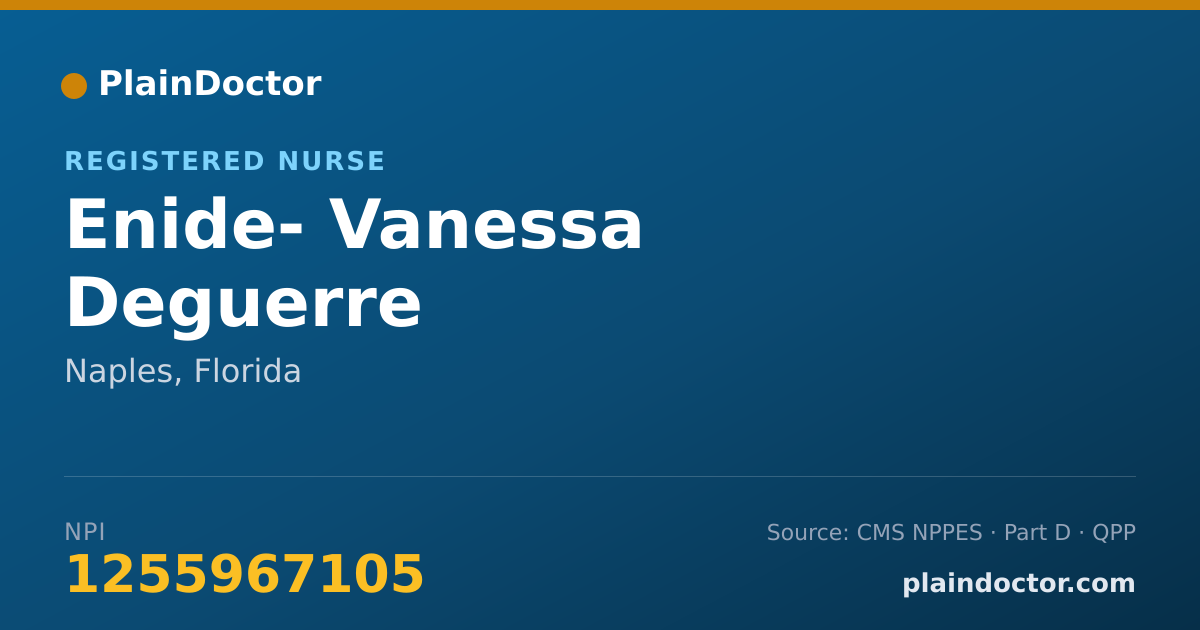 Shareable card for Enide- Vanessa Deguerre - Registered Nurse, Naples, FL