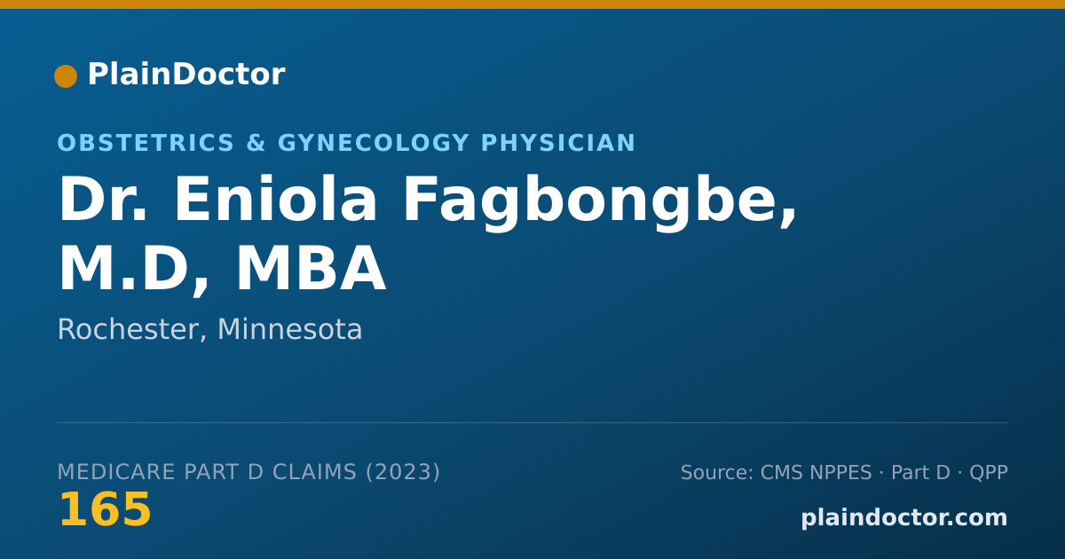 Shareable card for Eniola Fagbongbe, M.D, MBA - Obstetrics & Gynecology Physician, Rochester, MN
