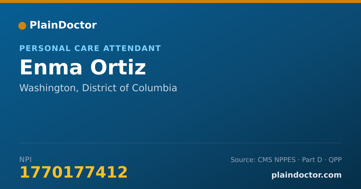 Shareable card for Enma Ortiz - Personal Care Attendant, Washington, DC