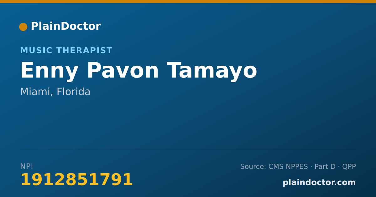 Shareable card for Enny Pavon Tamayo - Music Therapist, Miami, FL