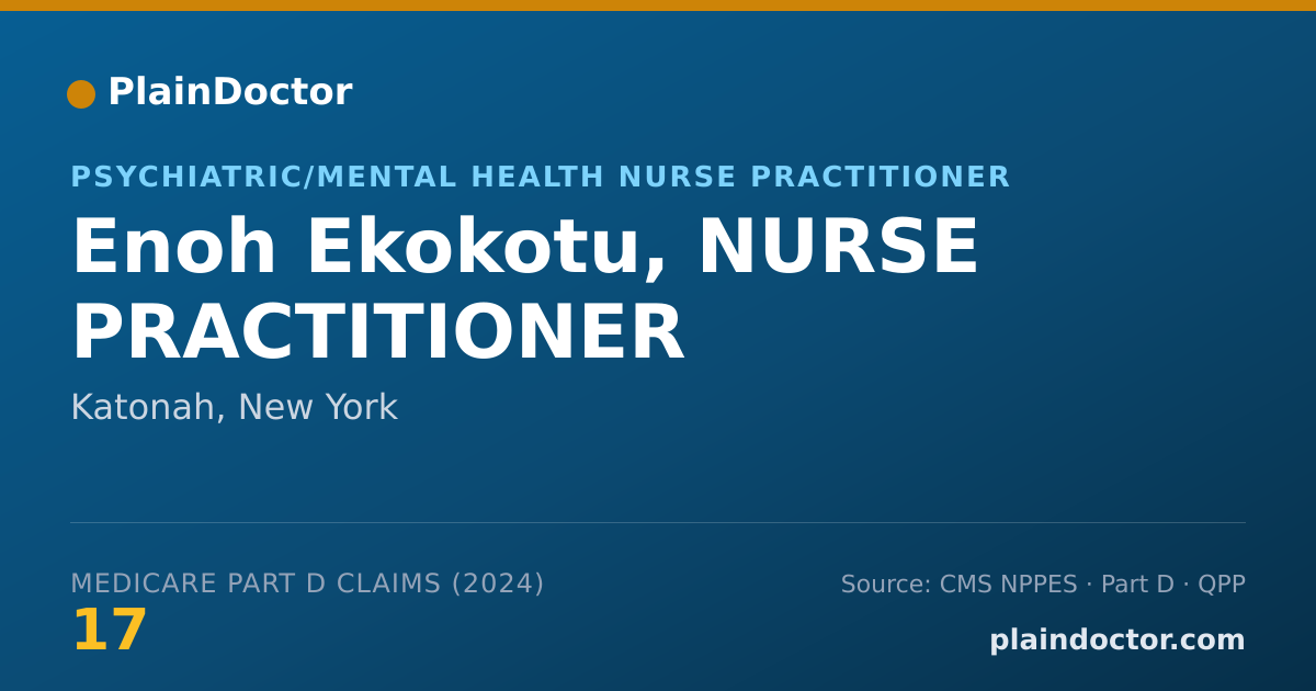 Shareable card for Enoh Ekokotu, NURSE PRACTITIONER - Psychiatric/Mental Health Nurse Practitioner, Katonah, NY