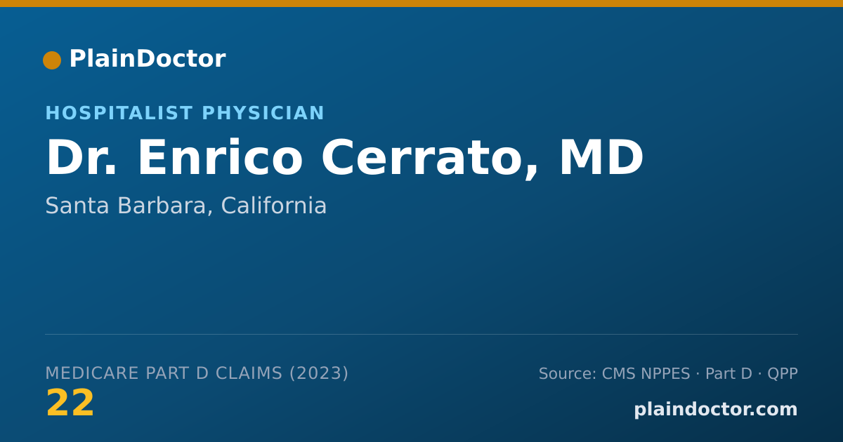Shareable card for Enrico Cerrato, MD - Hospitalist Physician, Santa Barbara, CA