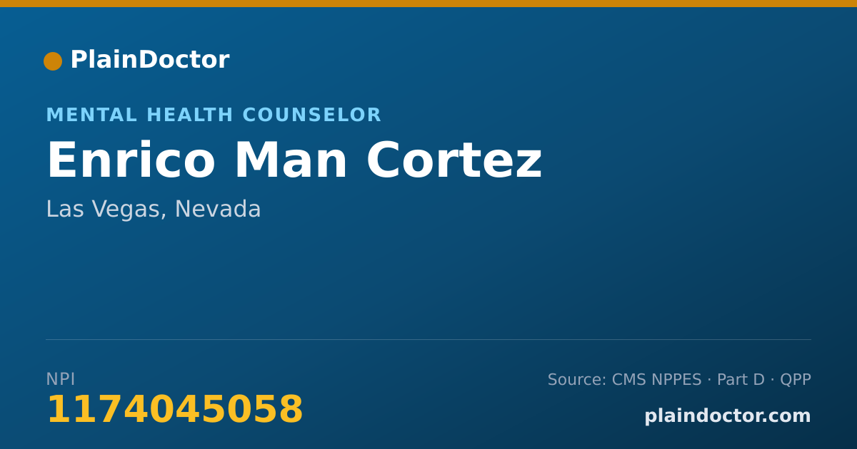 Shareable card for Enrico Man Cortez - Mental Health Counselor, Las Vegas, NV