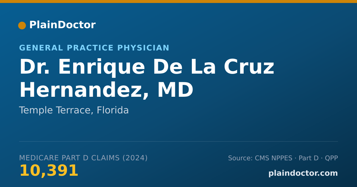 Shareable card for Enrique De La Cruz Hernandez, MD - General Practice Physician, Riverview, FL
