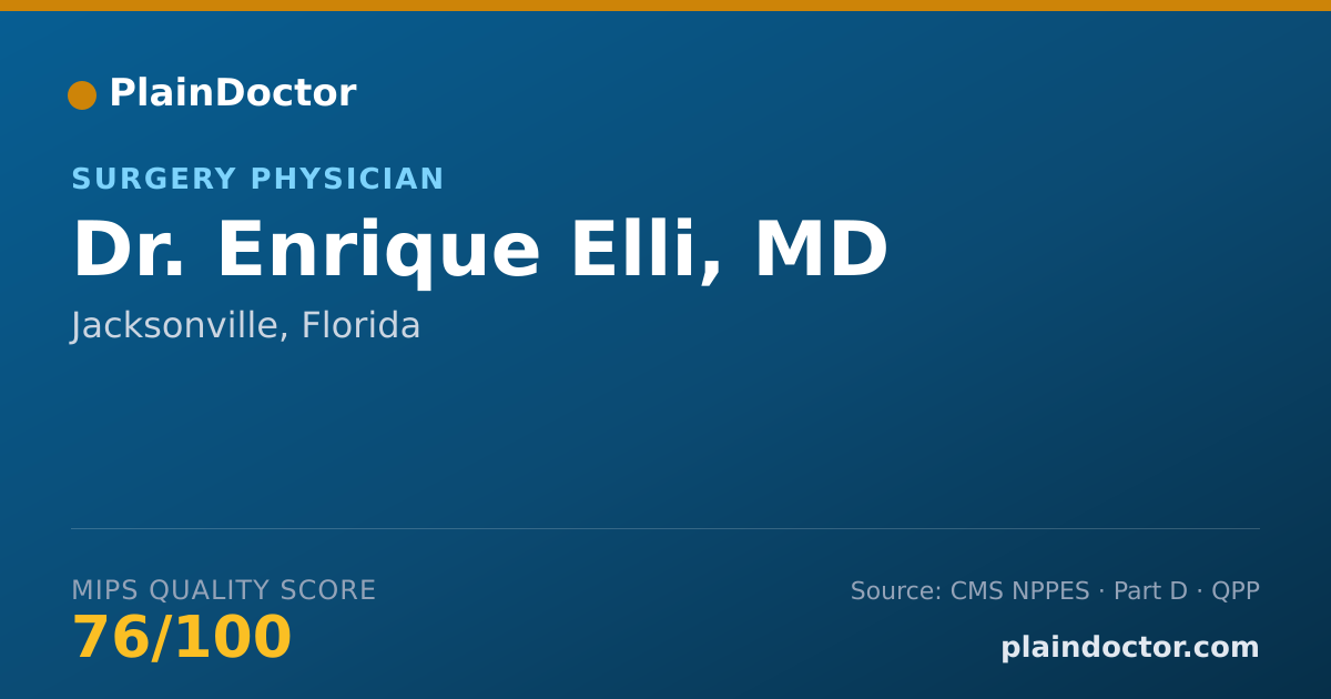 Shareable card for Enrique Elli, MD - Surgery Physician, Jacksonville, FL