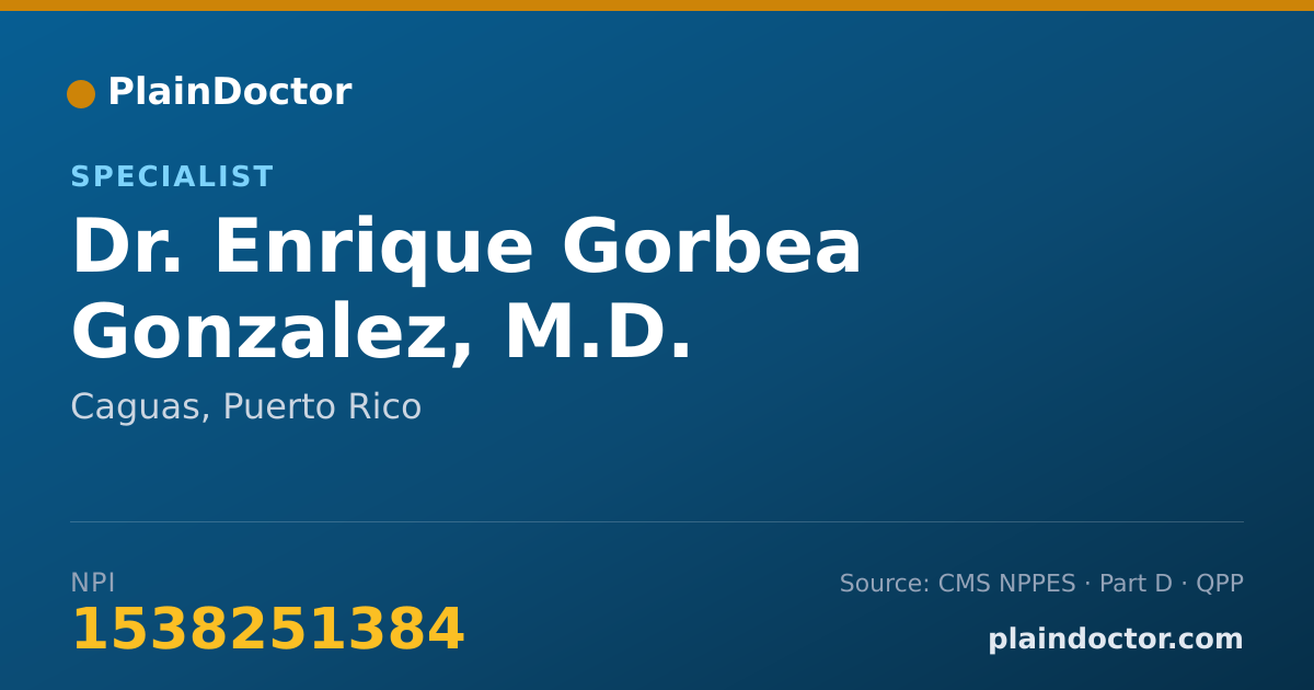Shareable card for Enrique Gorbea Gonzalez, M.D. - Specialist, Caguas, PR