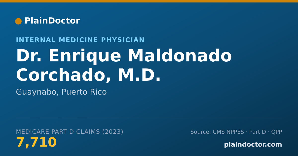 Shareable card for Enrique Maldonado Corchado, M.D. - Internal Medicine Physician, Guaynabo, PR