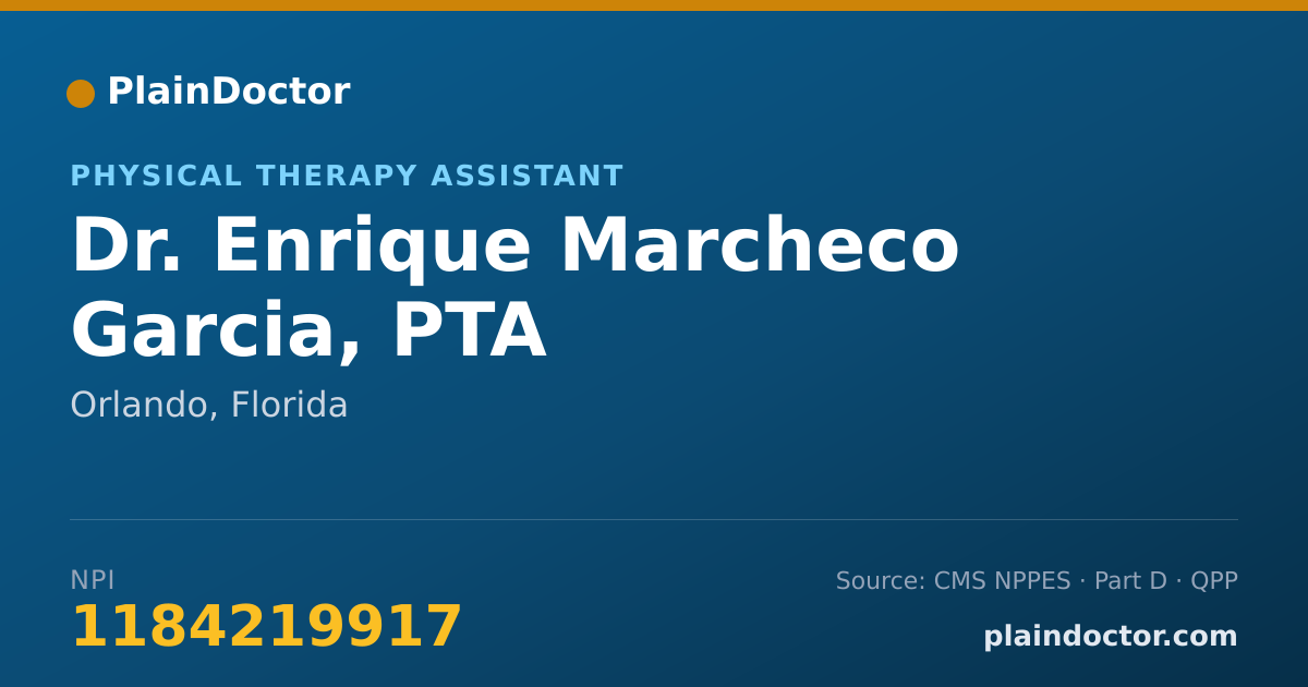 Shareable card for Enrique Marcheco Garcia, PTA - Physical Therapy Assistant, Orlando, FL