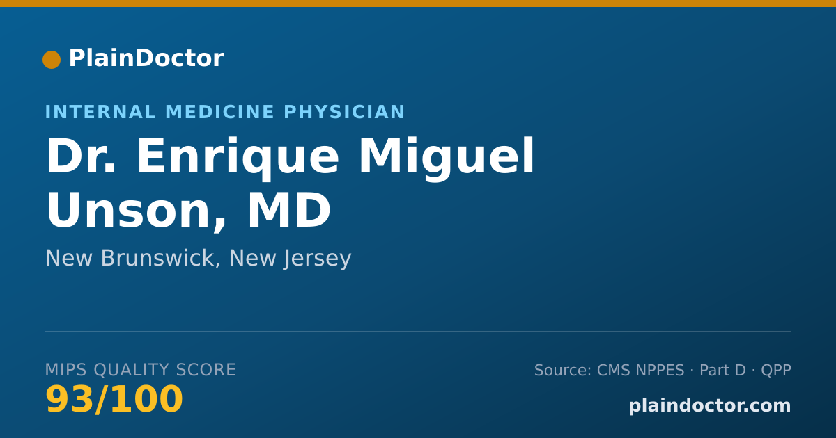Shareable card for Enrique Miguel Unson, MD - Internal Medicine Physician, New Brunswick, NJ