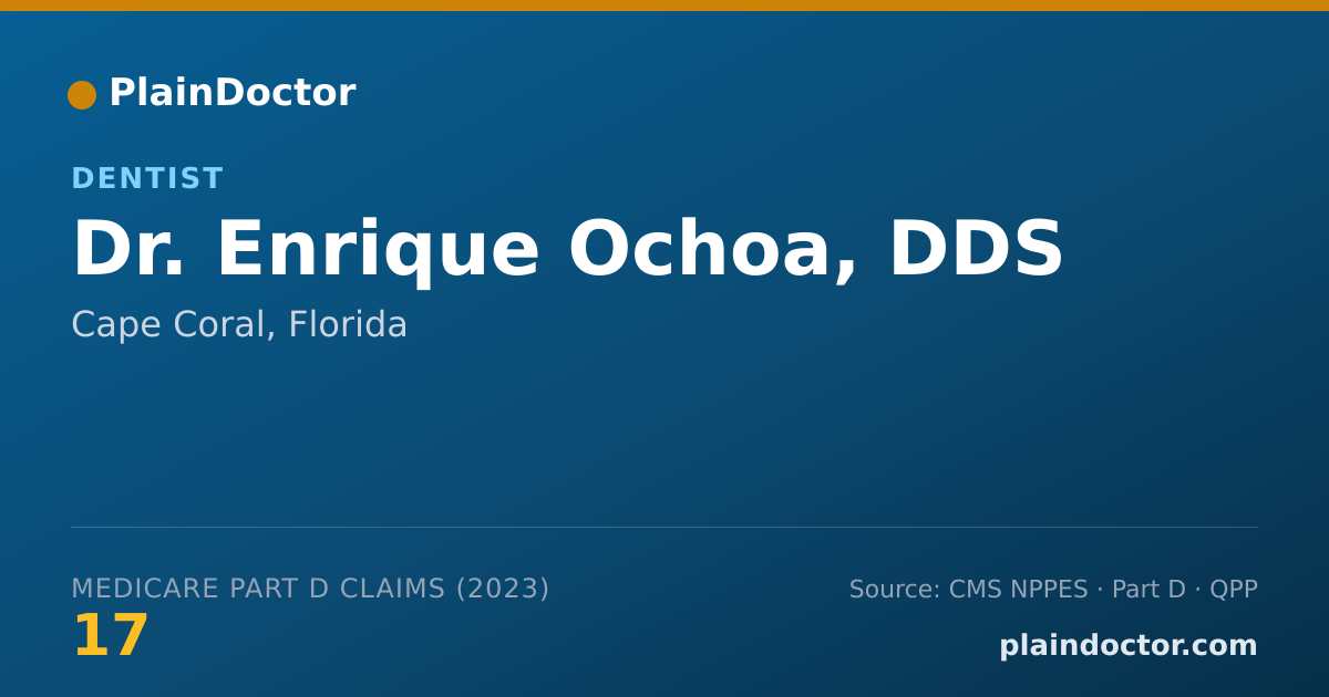 Shareable card for Enrique Ochoa, DDS - Dentist, Cape Coral, FL
