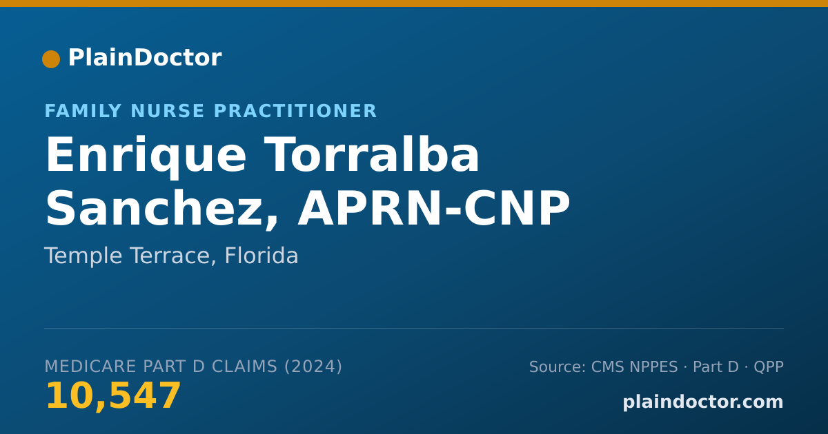 Shareable card for Enrique Torralba Sanchez, APRN-CNP - Family Nurse Practitioner, Temple Terrace, FL