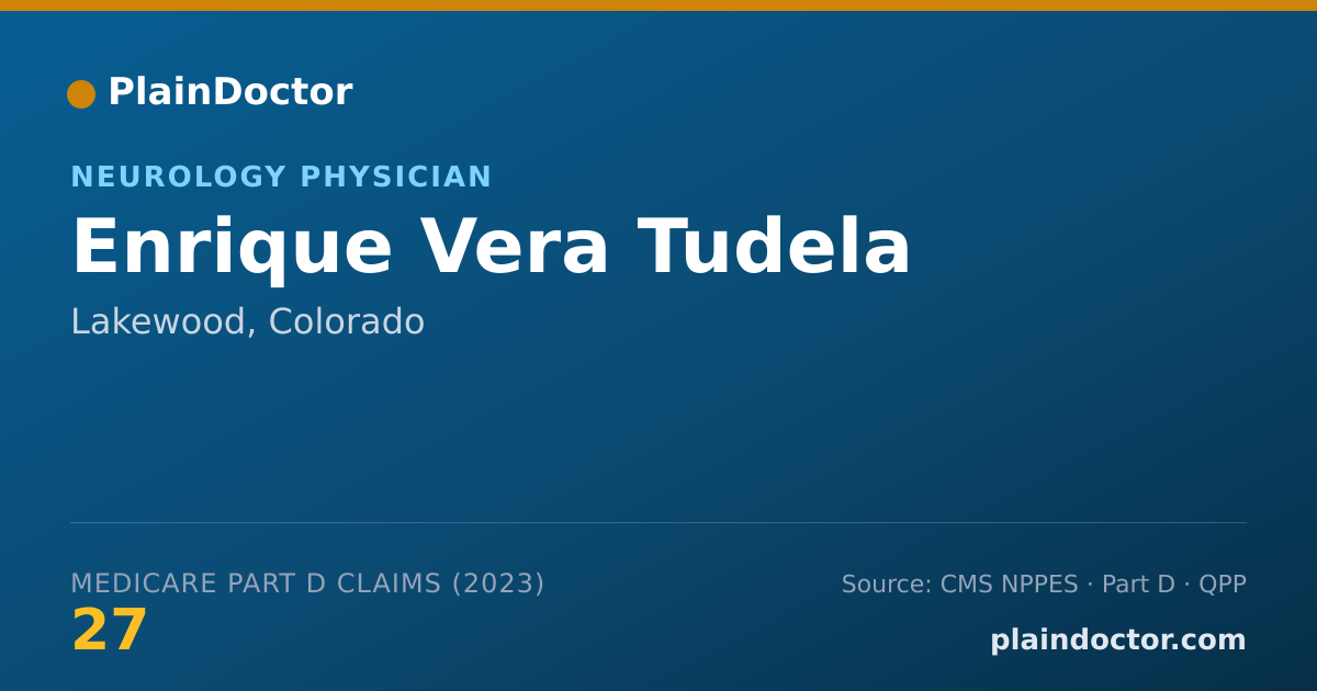Shareable card for Enrique Vera Tudela - Neurology Physician, Lakewood, CO